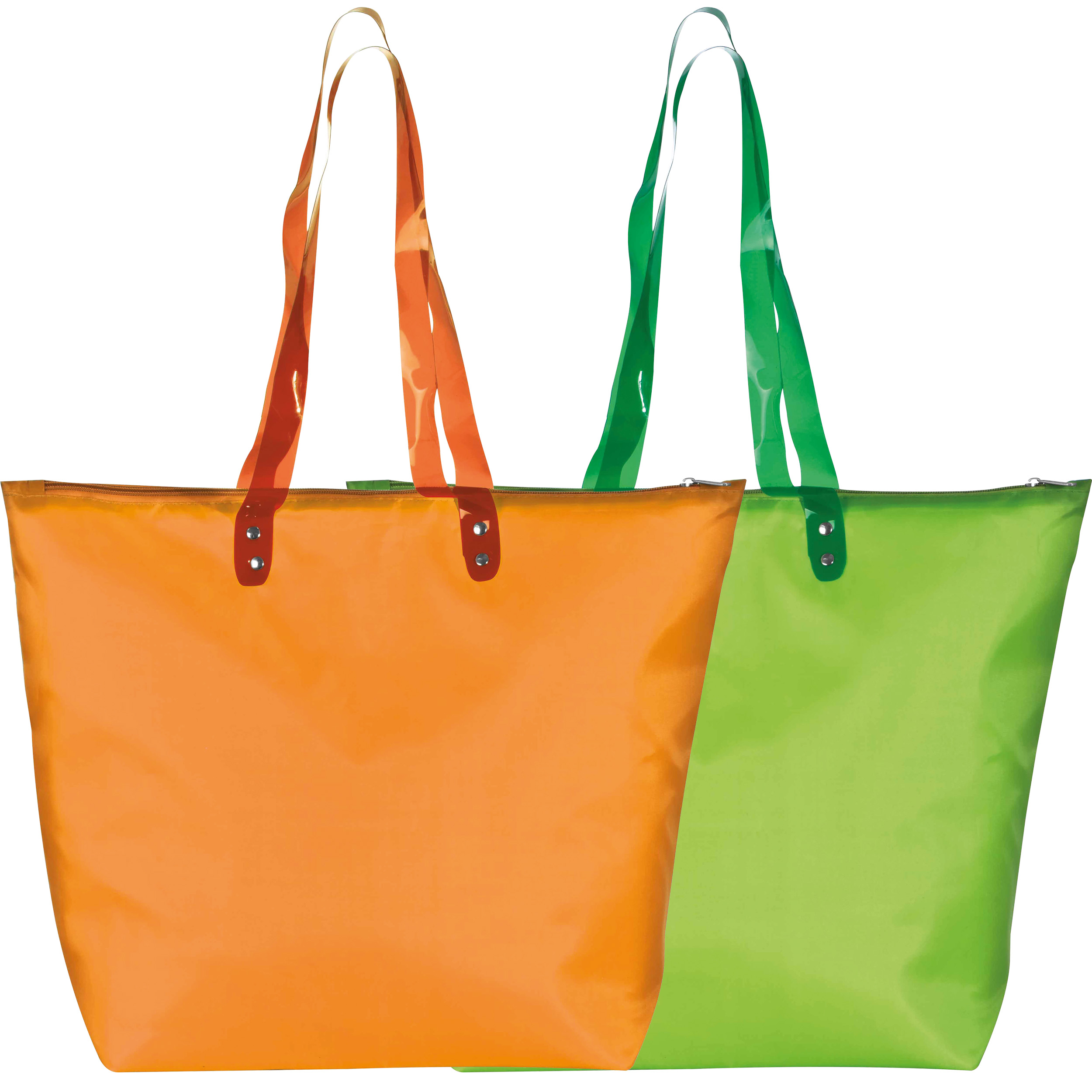 Multifunktionstasche aus Polyester mit transparenten Henkeln