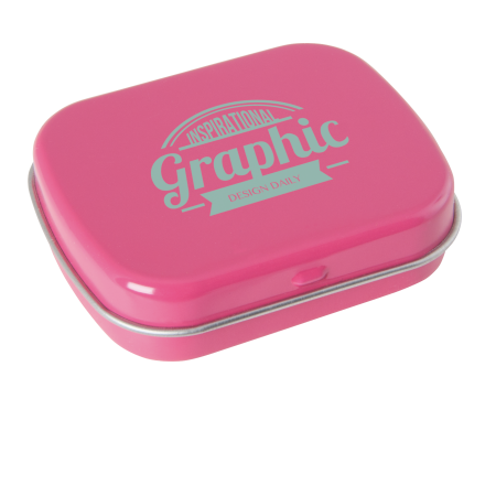 Scharnierblechdose mit ca. 25 gr. Minties TAMPONDRUCK