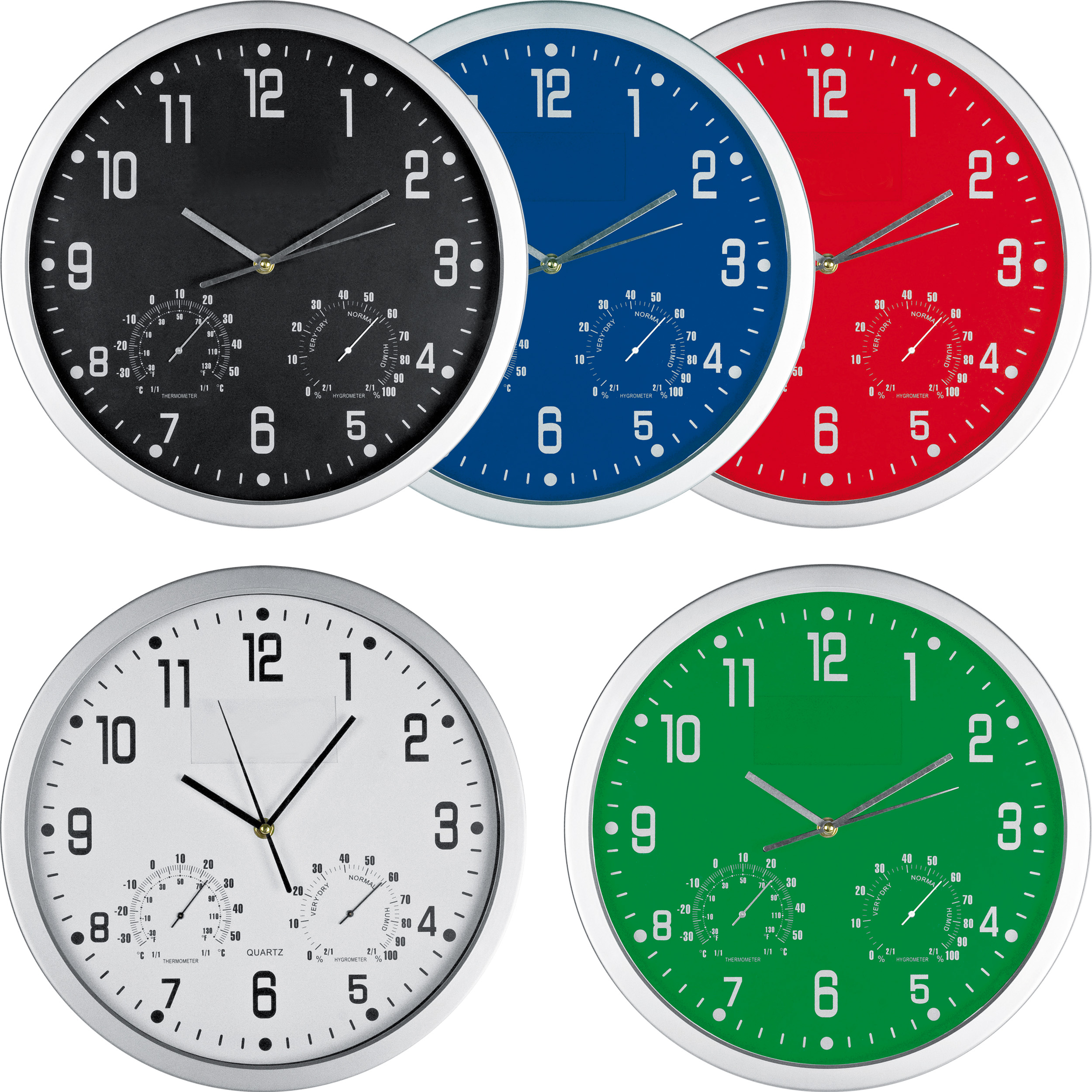 Wanduhr mit Hygro - und Thermometer
